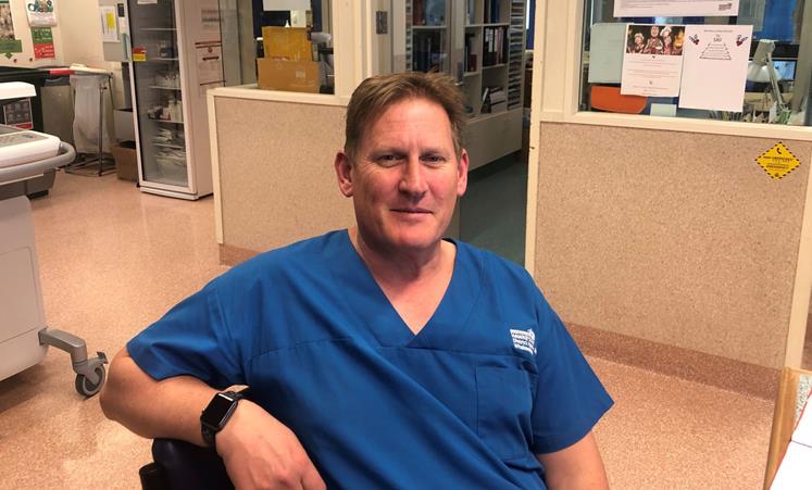 Barry Somerset traded his Navy uniform for hospital scrubs