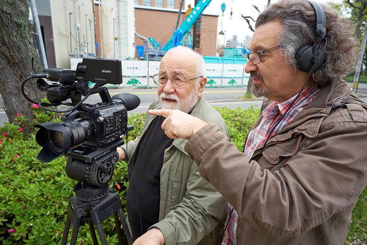 Filmmaker John Mandelberg (right) with  cinematographer and director sound recordist Nicholas Sherman
