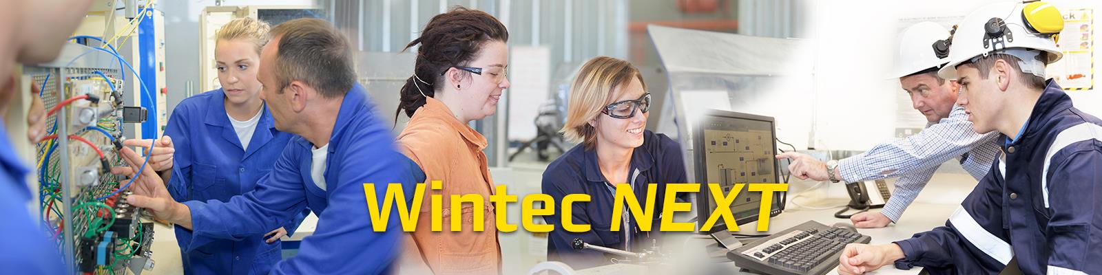 Wintec Next Banner showing trades and engineering students