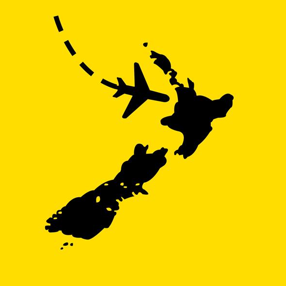 Plane coming into New Zealand (illustration)