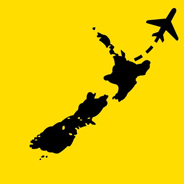 Plane flying out of New Zealand (illustration)