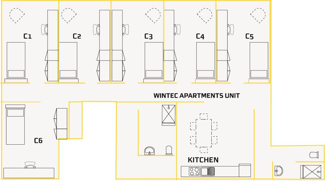 Single Apartment floor plan Student Village