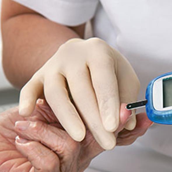close up of diabetes test being undertaken